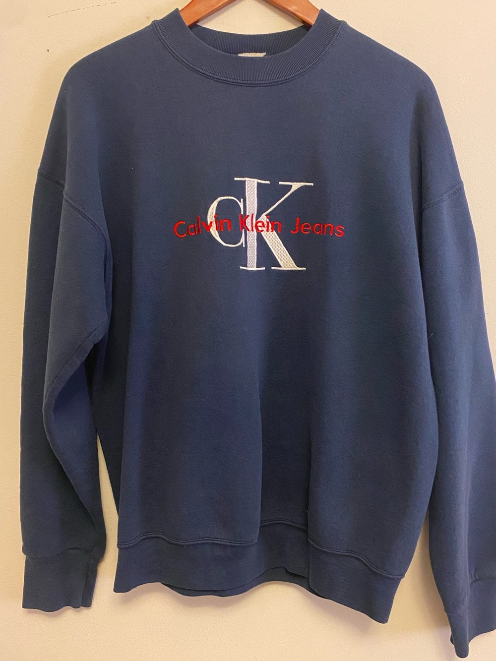 1990's Calvin Klein Jeans Navy Logo Crewneck Sweatshirt